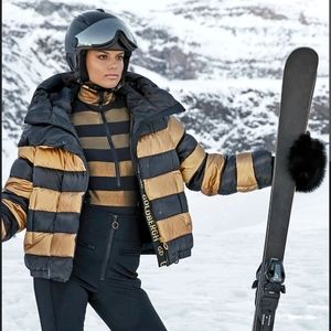 Goldbergh Black and Gold Dazzle Ski Jacket MSRP $1,149